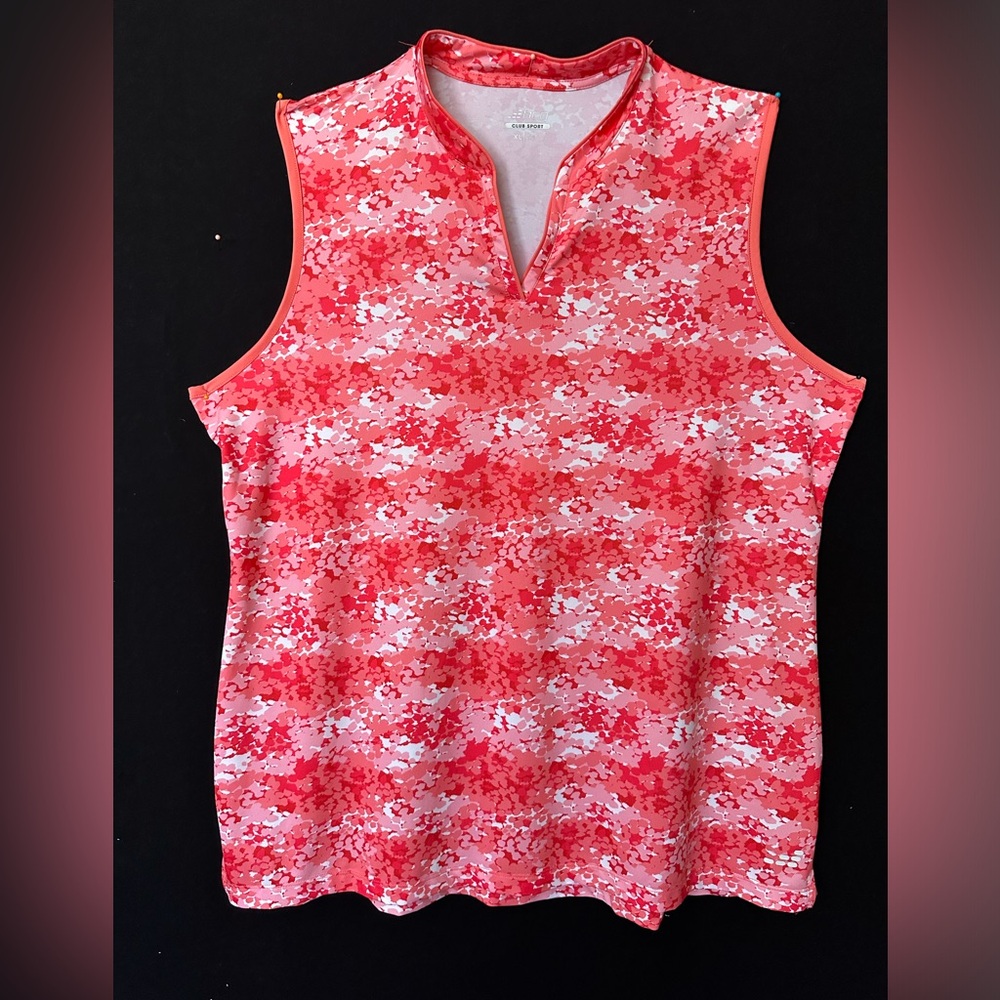 BCG XL Women's Sleeveless Golf Shirt, Pink Camouflage